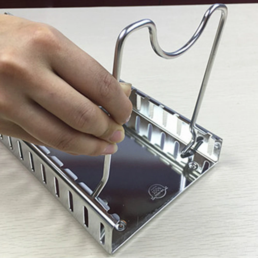 

Stainless Steel Kitchen Storage Rack Pan Cutting Board Lid Dishes Standing Holders Organizer Assemblable Cookware Metal Shelf