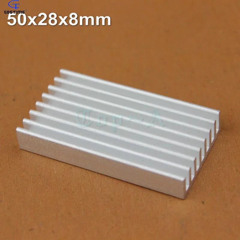 1 шт. Экструдированный алюминиевый теплоотвод Gdstime 50x28x8 мм чип ЦП GPU VGA RAM LED IC