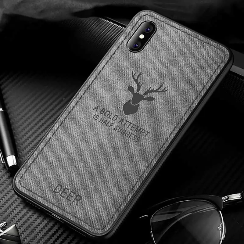 Серый Keajor чехол для телефона для Iphone 7 8 6 6s Plus чехол Классический тканевый бампер мягкая силиконовая рамка задняя крышка для Iphone X Xs чехол для MAX XR - Цвет: Серый
