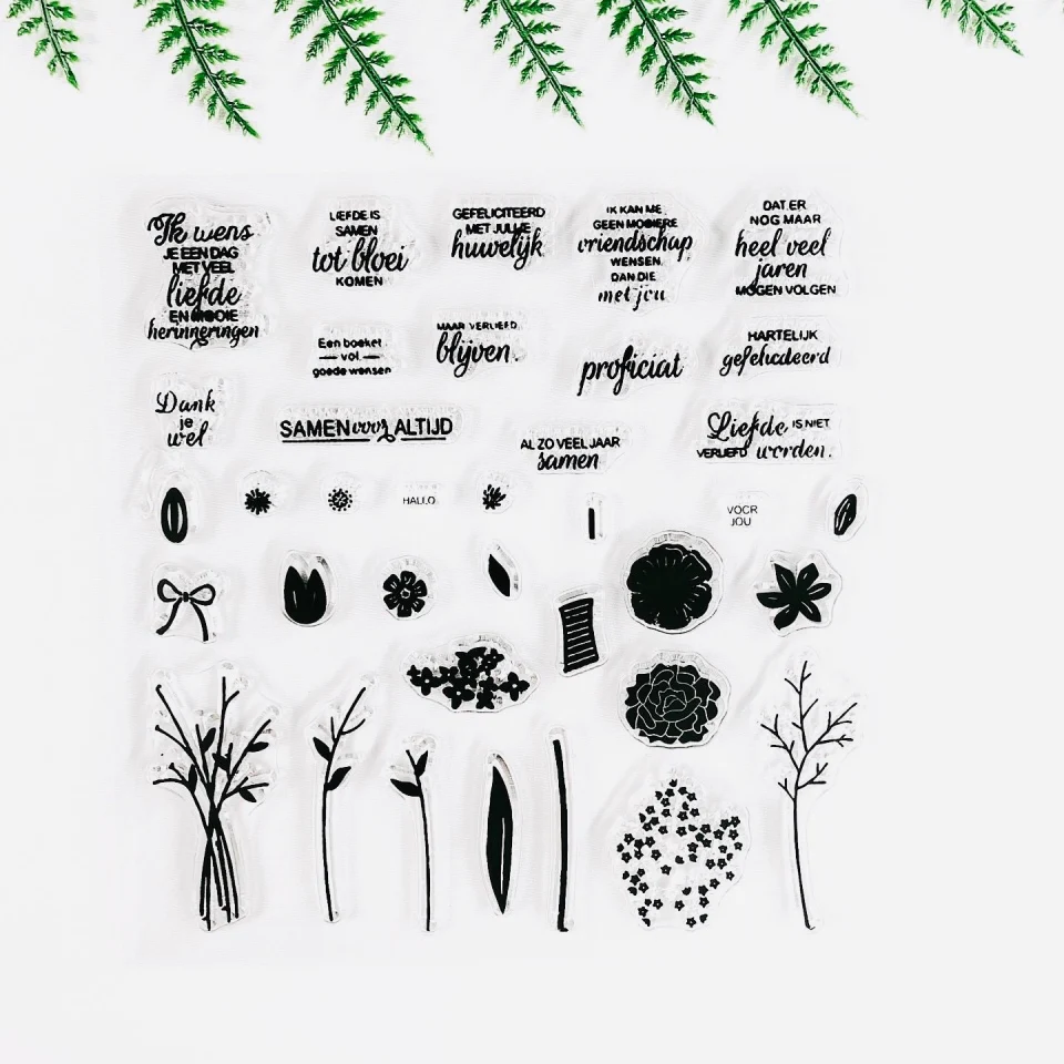 Голландские цветы прозрачные штампы DIY силиконовые печати Скрапбукинг карты