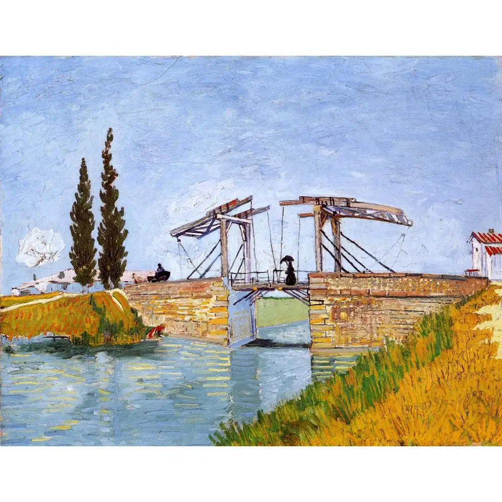 

The Langlois Bridge Vincent Van Gogh Oil Paintings Reproduction Landscape Art Hand Painted Convert Photo to Canvas for Home Wall