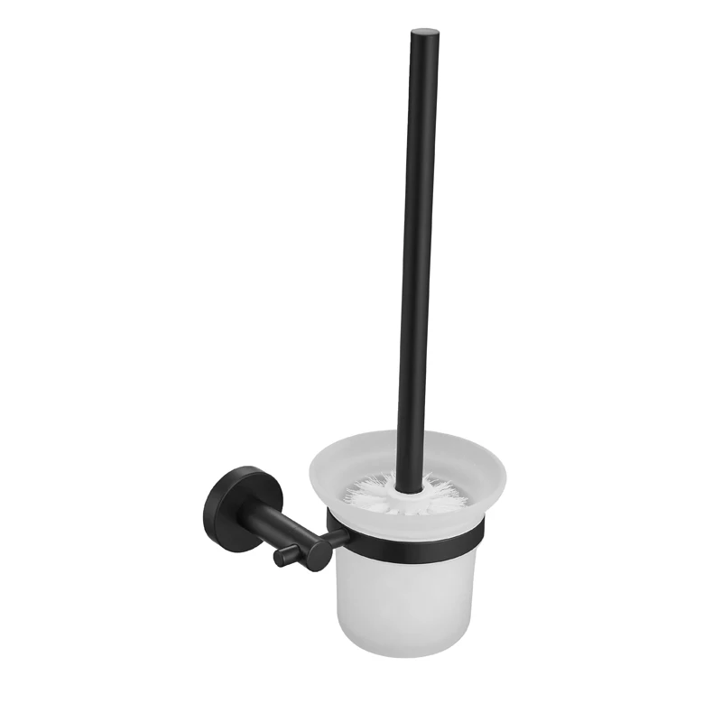 Toilet Brush Holder Черная Полка для полотенец для ванной комнаты из нержавеющей стали, держатель для туалетной щетки, держатель для полотенец, держатель для бумаги, крючок для халата, аксессуары для ванной комнаты EL1900B - Цвет: Toilet Brush Holder