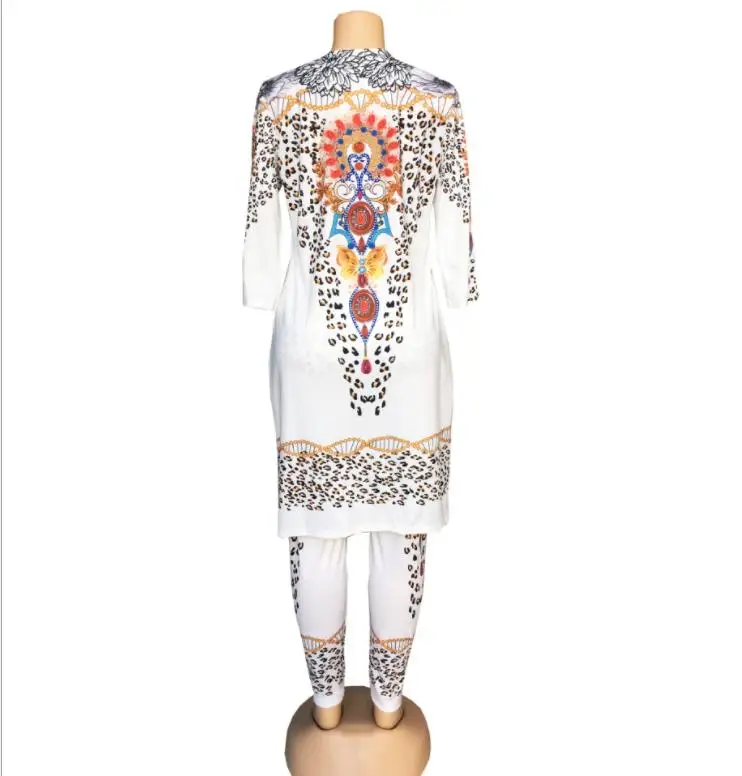 2018 Африканский триадный комплект одежды из 2 предметов с принтом Дашики для леди |