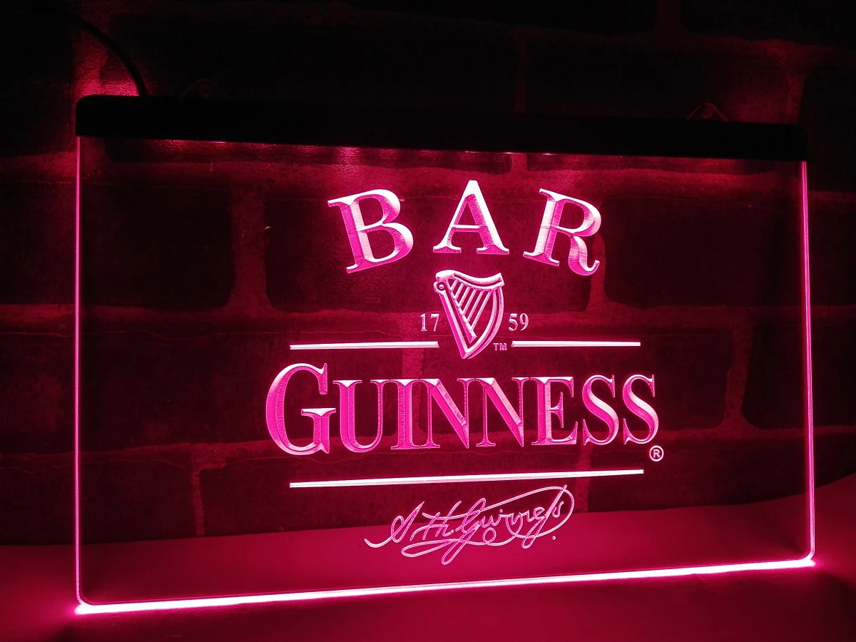 LA427- BAR пиво Гиннесс светодиодный светодиодная неосветильник световая вывеска