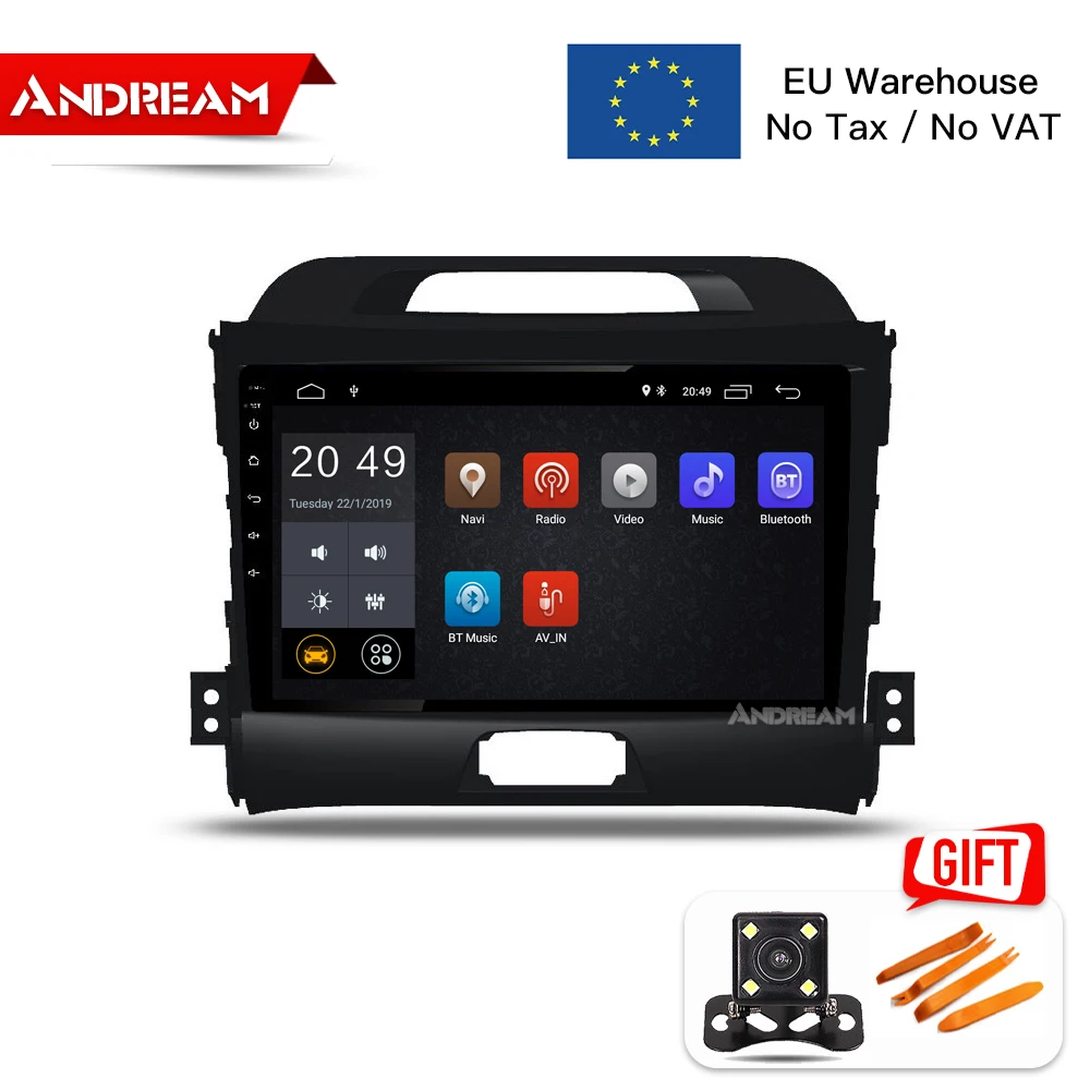 Android 8 1 4 ядра 9 дюймов gps навигация для KIA Sportage R 2010 2016 головное устройство Радио