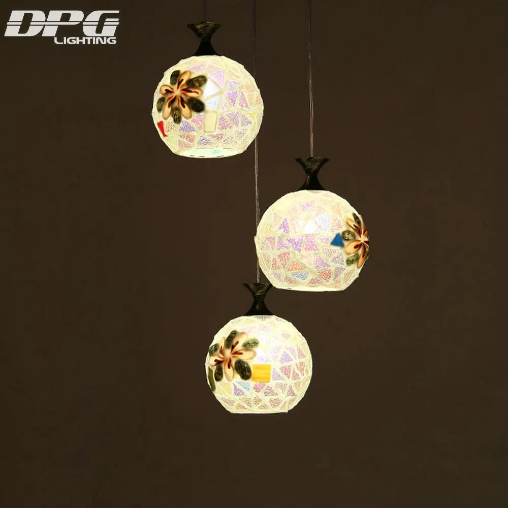 Современные Тиффани Стекло LED Открытый Подвесные Светильники лампы светильники