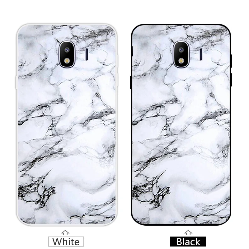 Задняя крышка для Fundas Galaxy J4 2018 J400 Coque Marbles Capa чехол 5 дюймов Samsung SM-J400F черный матовый