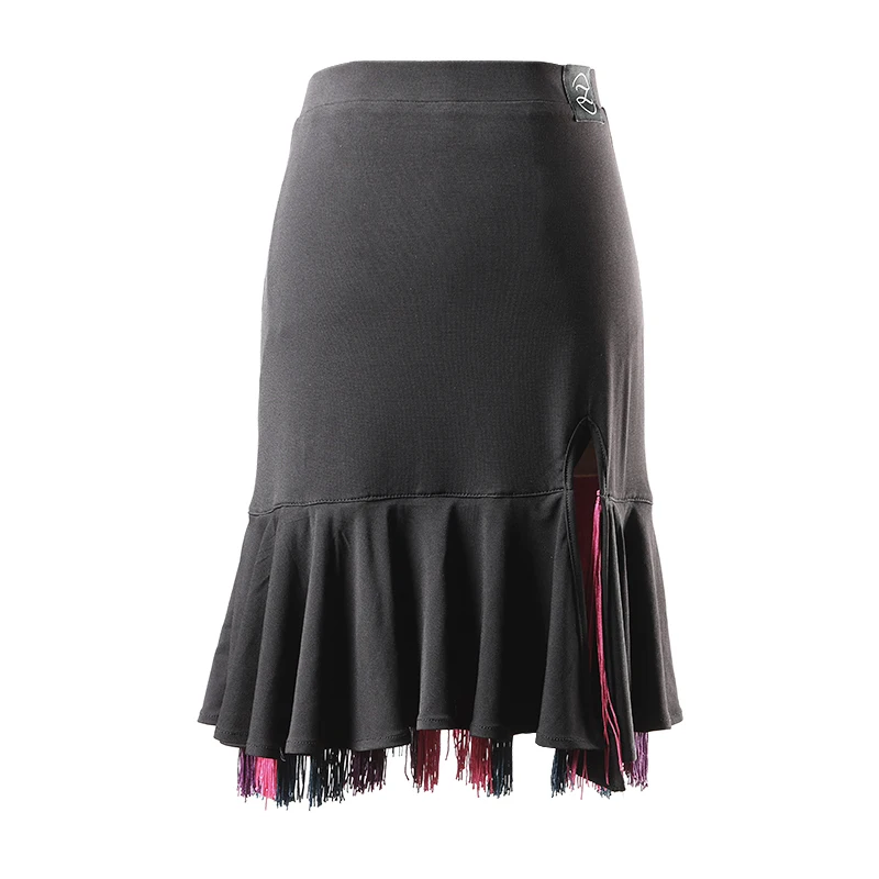 New Colorful Fringe Latin Dance Skirt Female Skirts Ballroom Cha Cha Women Dance Practice Costume Sexy Half Skirt DL3994