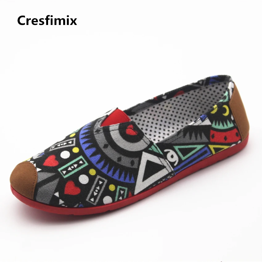 Cresfimix/женская модная обувь на плоской подошве с геометрическим узором Женские