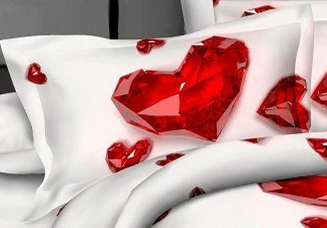 Red Heart Bedding set Love bed sheets quilt duvet cover bedspread in a bag linen Queen size 4PCS | Дом и сад