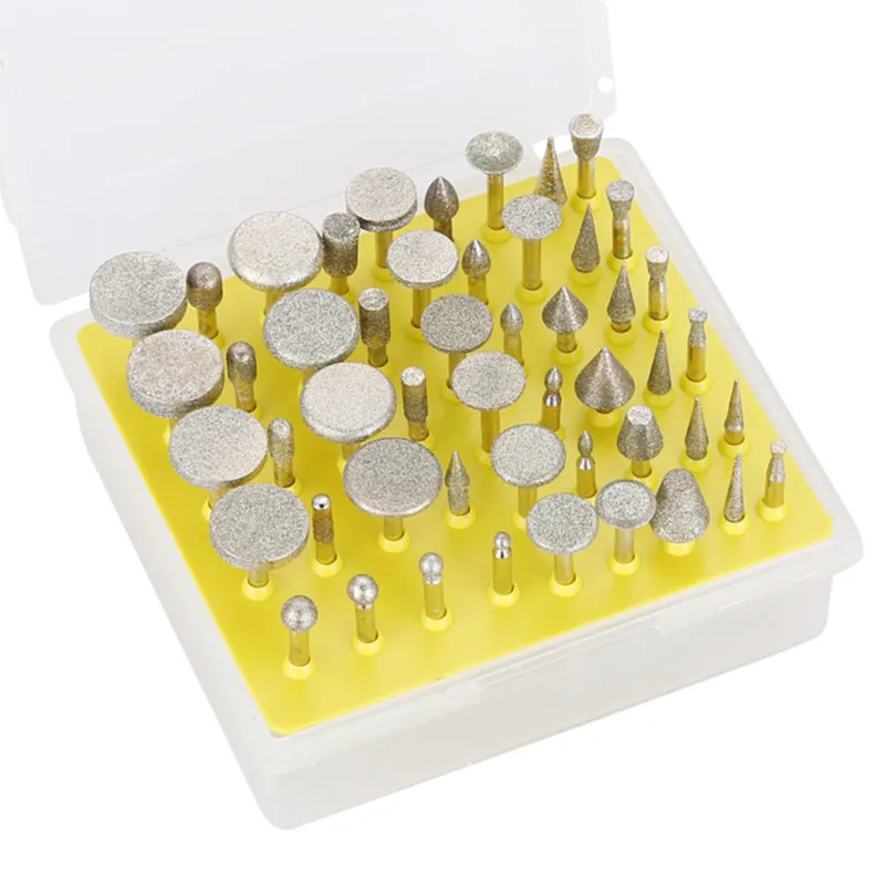 50pcs Diamond Grinding Bits 1/8 Shank for Dremel Rotary Tools - Drill Bit Set for Lapidary, Ceramic, Tile, and Glass image 2