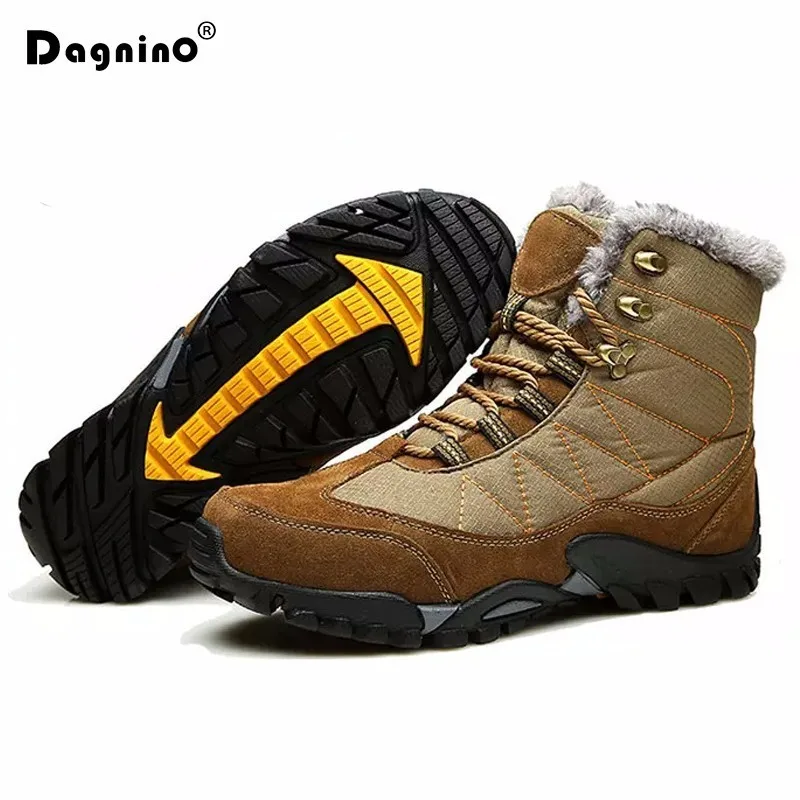 DAGNINO 2018 Новый Warmful зимние сапоги Для мужчин Плюшевые Повседневная обувь Кожа На