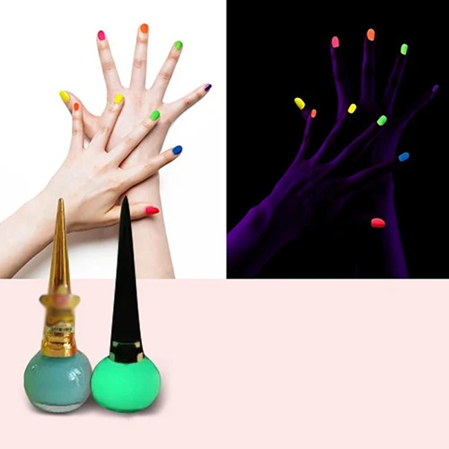 Лак для ногтей 12 видов цветов светится в темноте флуоресцентный 14 мл|nail art polish|glow in
