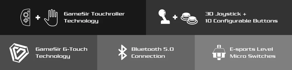 Новое поступление игровой контроллёр Gamesir G6 Bluetooth 5,0 Беспроводной одиночный геймпады FPS игры кнопочный джойстик для IOS Поддержка PUBG Mobile
