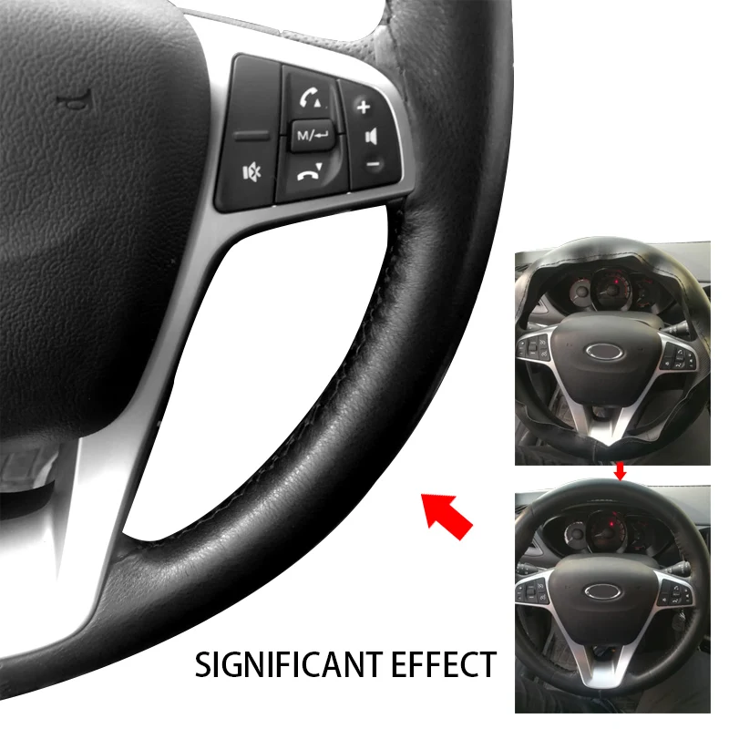 Универсальный автомобильный чехол на руль из волоконной кожи с мягкой