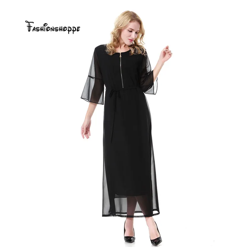 Длинное платье для женщин-мусульманок абайя длинное из шифона Jalabiya кимоно