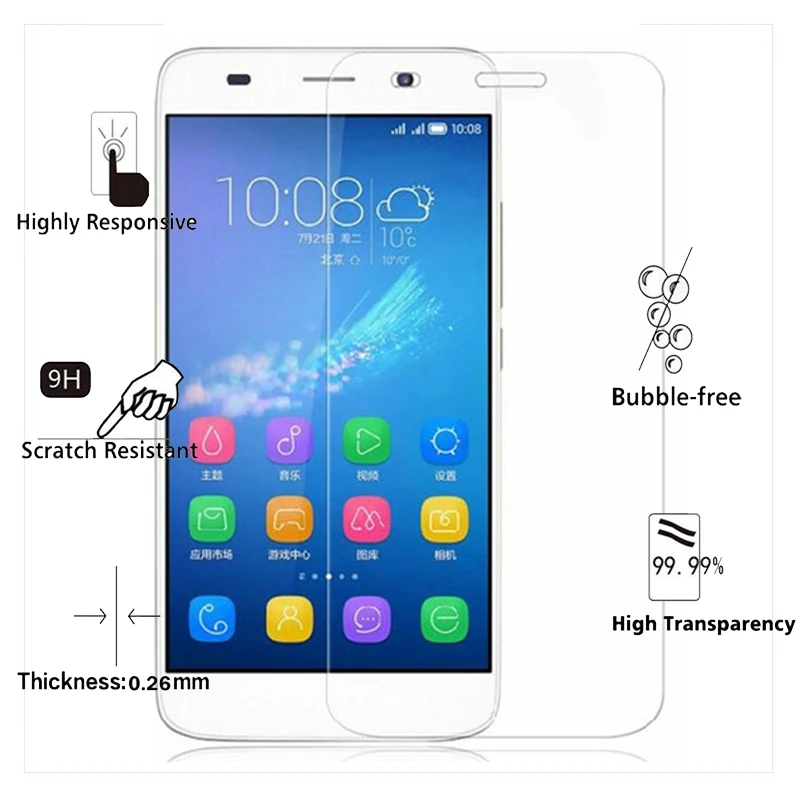 Закаленное стекло 2.5D для Huawei Honor 4 9H Высококачественная Взрывозащищенная