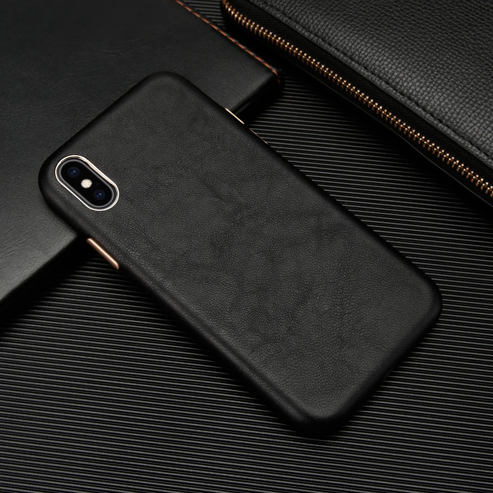 Роскошный деловой кожаный чехол для Iphone Xs Max Xr X Etui, ультра-светильник, мягкий чехол для телефона Iphone 8, 7 Plus, металлическая кнопка