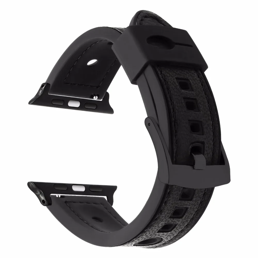 Bandream кожаный чехол и силиконовый резиновый ремешок для наручных часов iWatch версия