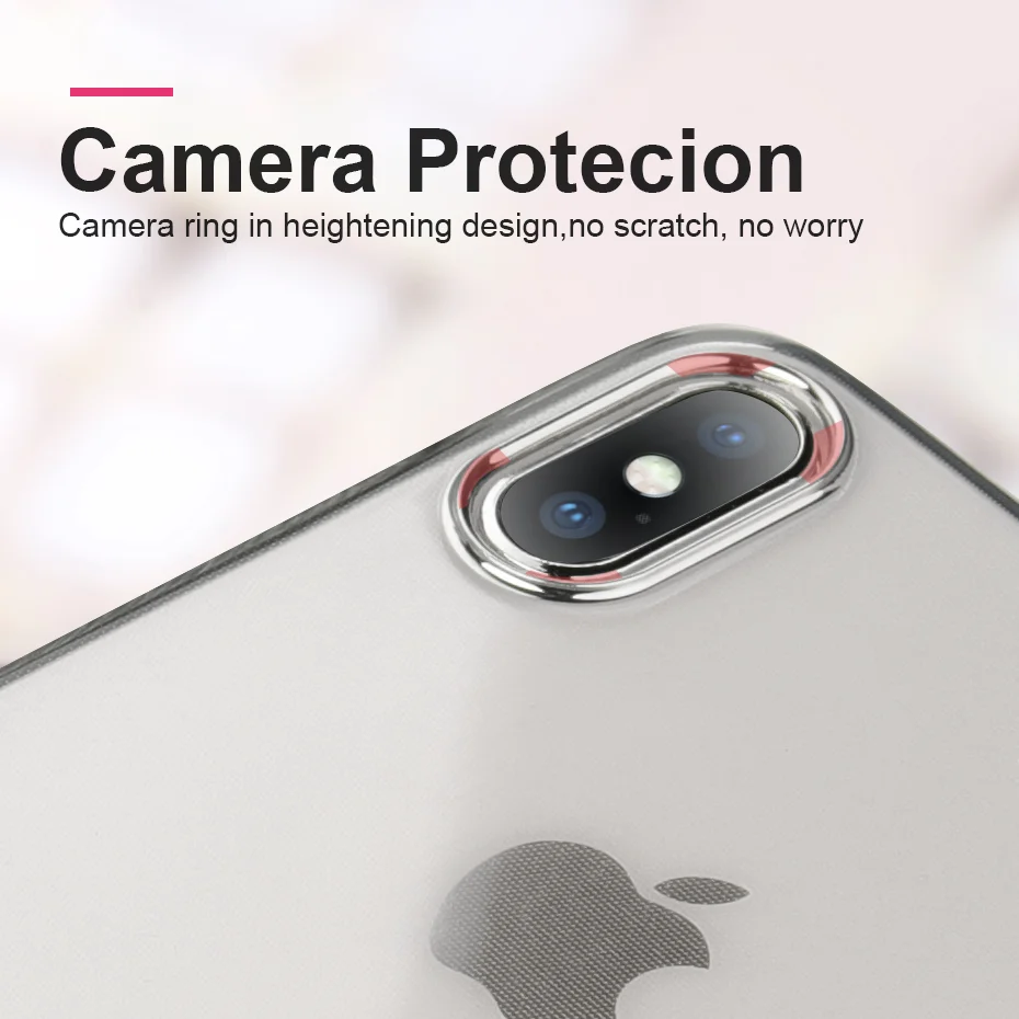 For iphone XS XR X 10 Case Cover Transparent Plating TPU Soft Silicone Back Max Phone |