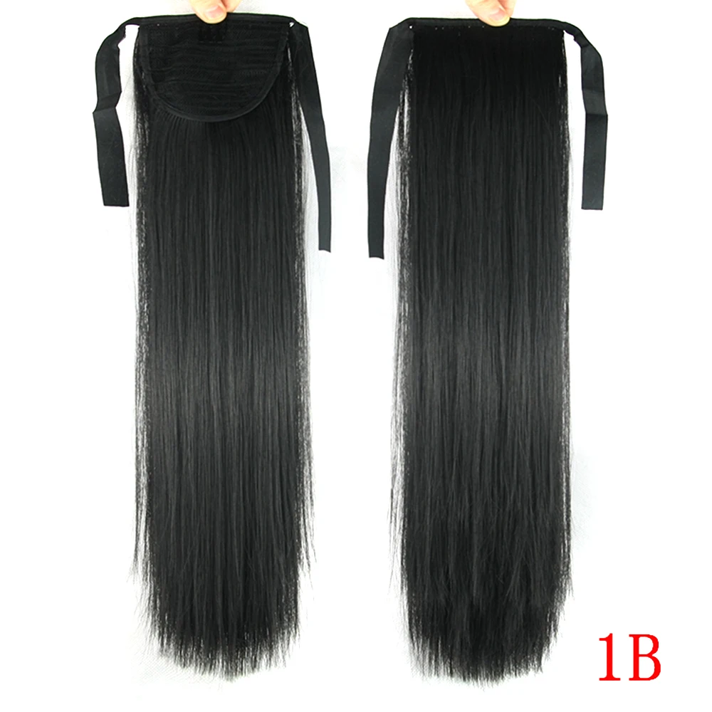Soowee 55 см Длинные Синтетические волосы прямые пряди шнурок конский хвост жилетка