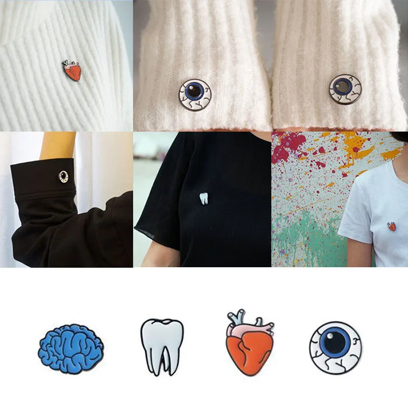 Распродажа 1 шт. женская модная брошь в виде сердца мозга человеческих органов