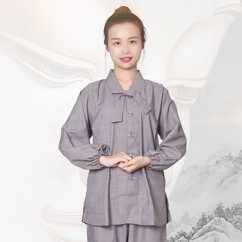 Женская униформа одеяния буддийских монахов shaolin буддистская одежда женская