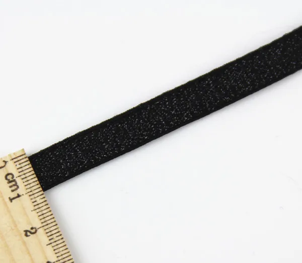 Эластичная тянущаяся блестящая черная лента 10 мм с отделкой ремешок для одежды