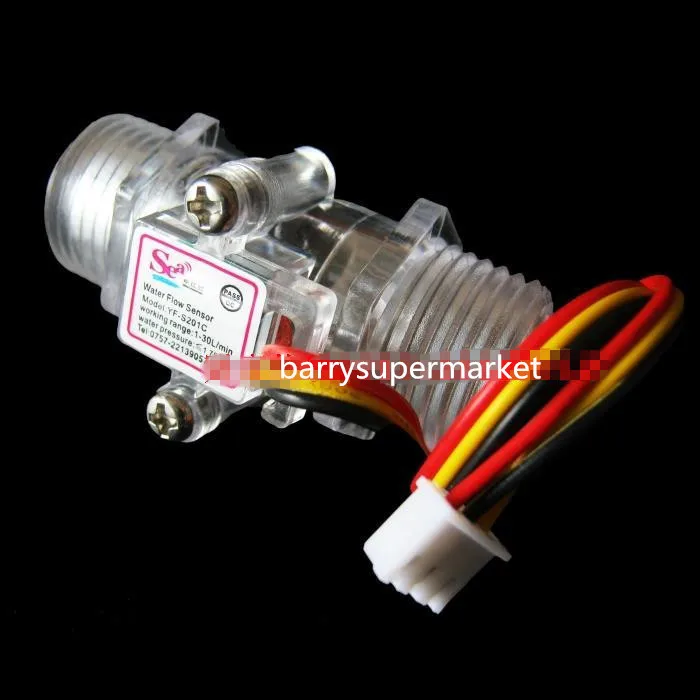 2 шт. расходомер воды Датчик Холла счетчик индикатора caudalimetro прозрачный G1/2 0.5