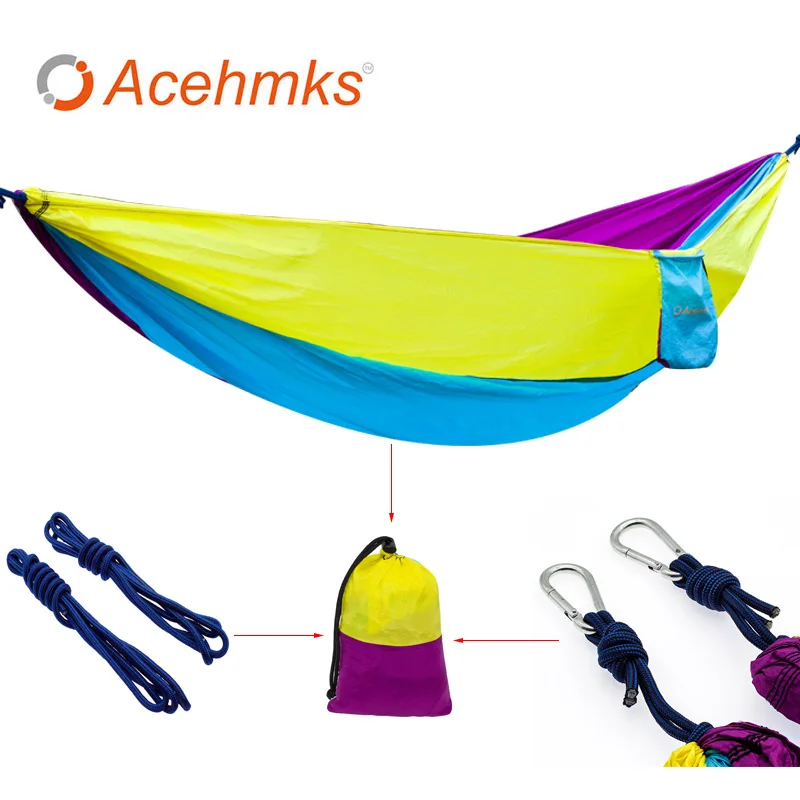 NEW ARRIVAL Outdoor Camping Hammock Portable Backpack Online Sale Indoor Furniture Colorful Hammocks Folding Beach Travel Campus | Мебель