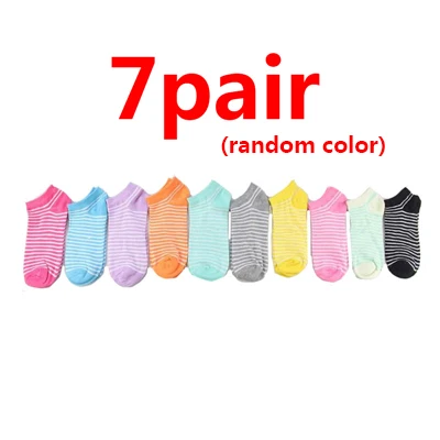 7Pair 5 пар = 10 шт. теплые удобные хлопковые женские носки для девочек короткие носки женские невидимые носки Chaussettes Meias - Цвет: 7Pair