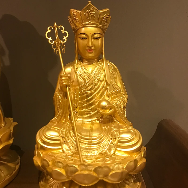 33 см деревянная статуя Будды Золотая фольга ручной работы escultura домашний Декор