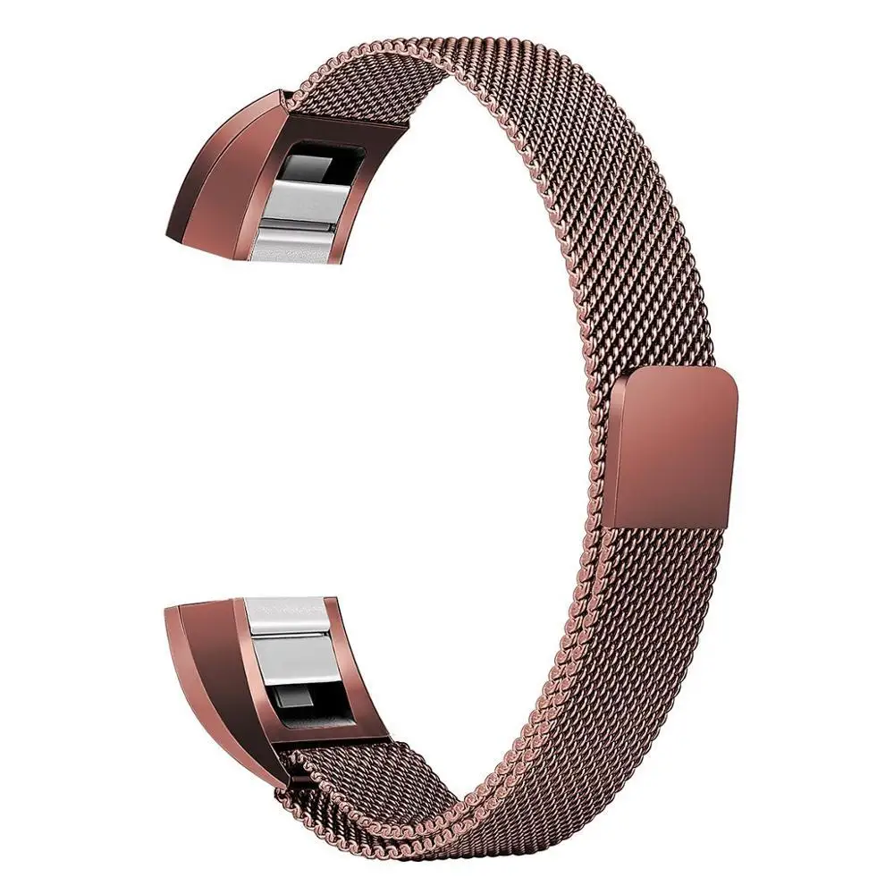 Лучшая цена Для Fitbit Alta hr/Браслеты «Alta» Замена Milanese Loop Нержавеющая сталь металлические полосы/маленький большой размер Прямая - Цвет: Coffee Brown
