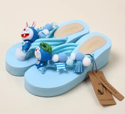 Небесно-голубой Новинка года, милые женские босоножки на высоком каблуке с изображением кота вечерние для вечеринки, свадебные туфли, модные шлепанцы на каблуке - Цвет: Небесно-голубой