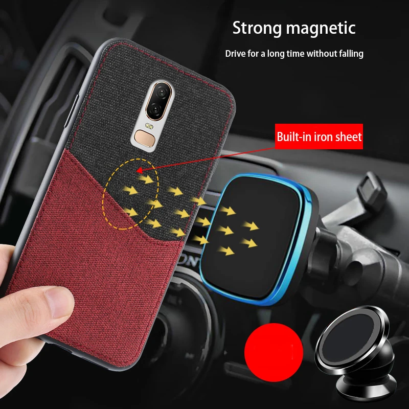 

Canvas phone case For Oneplus 5 5T 6T 7 7T 8 pro 8T Nord 2 nord n10 9r 9 pro back cover Stitch Card Case Fabric Magnetic coque