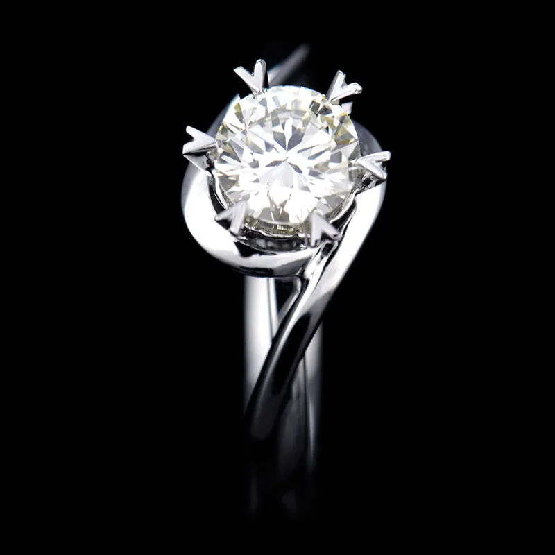 Настоящее серебро 990 пробы свадебные кольца для женщин в форме сердца шесть