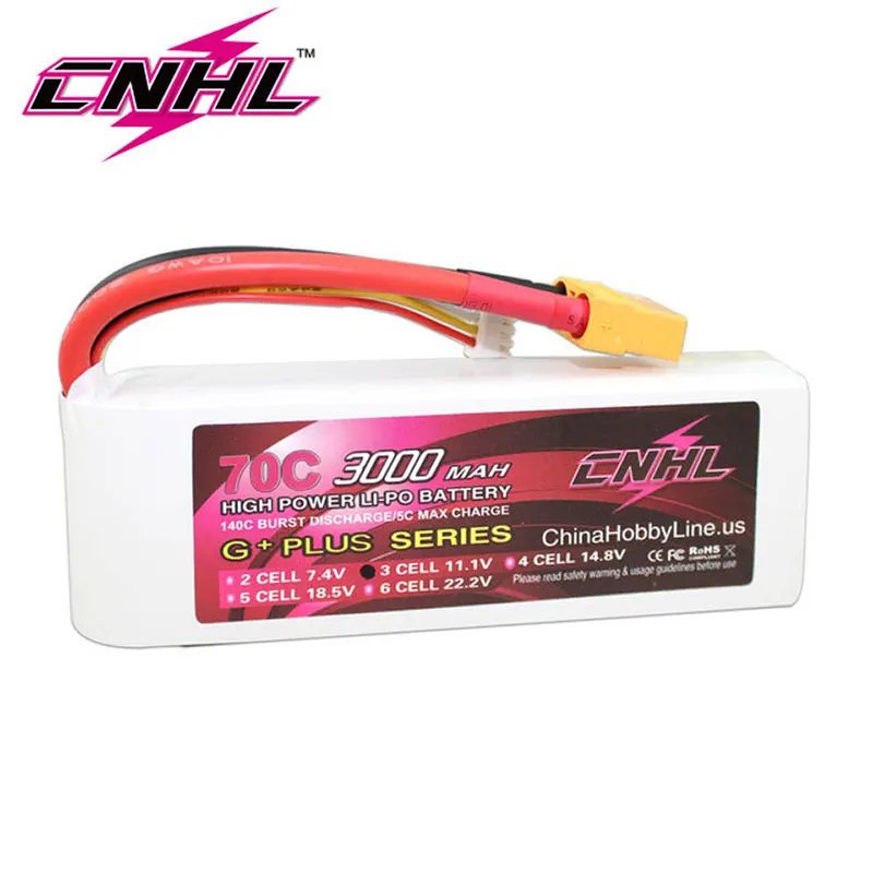 CNHL 3S 11 1 В 3000 мАч литий-полимерный аккумулятор 70C с разъемом XT90 G + PLUS для