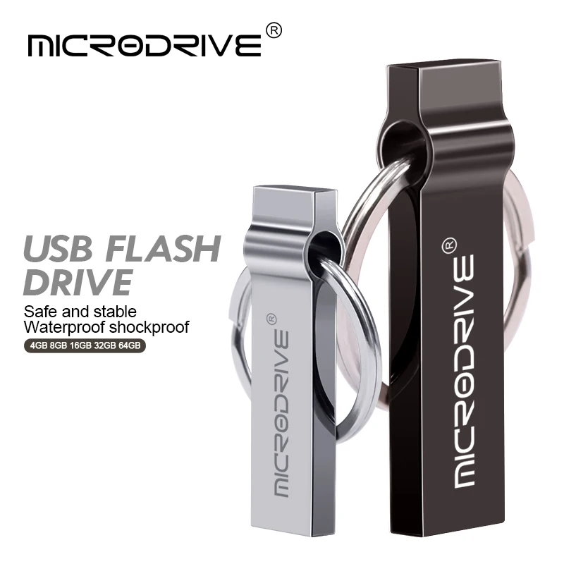 Микронакопитель usb флеш-накопитель u диск Водонепроницаемая металлическая серебряная карта памяти, Флеш накопитель 8 ГБ 16 ГБ 32 ГБ 64 ГБ 128 ГБ мини-флешка