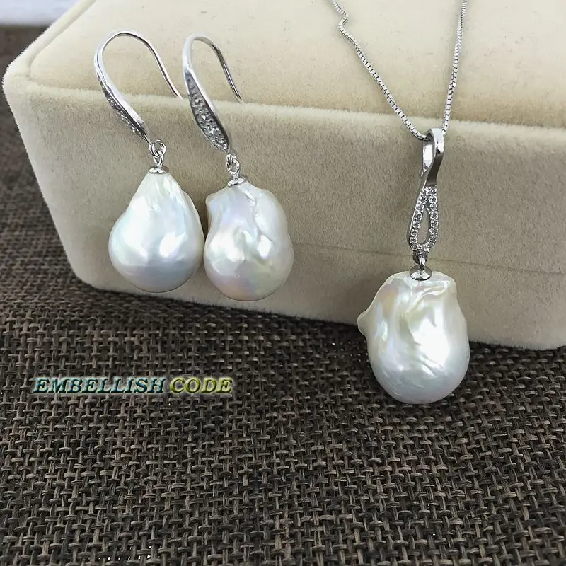 Наборы из жемчуга в стиле барокко серьги с крючком и подвеска искусственный