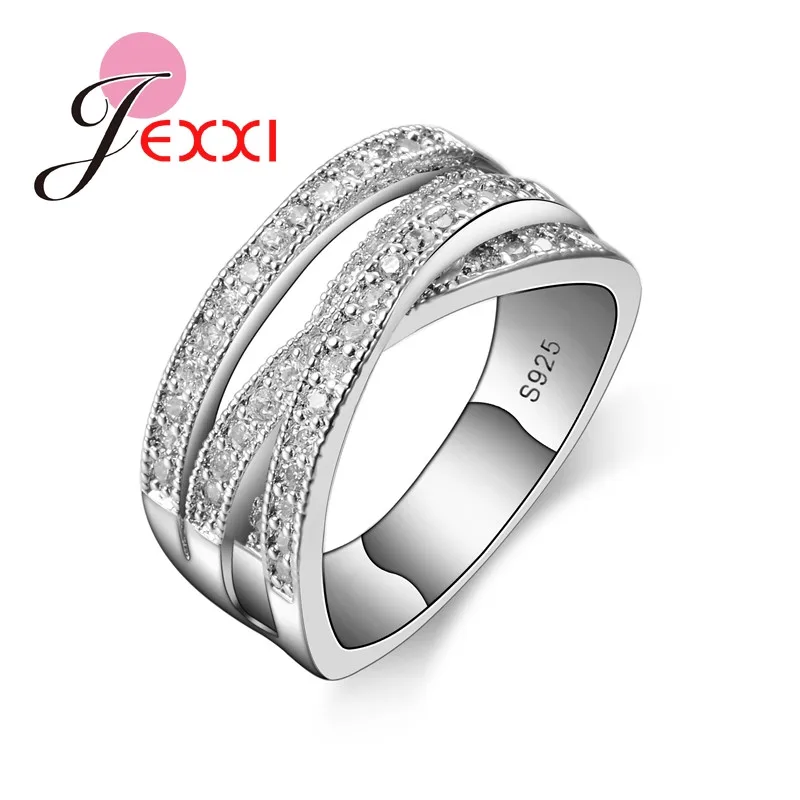 

Original Brand Fashion 925 Sterling Silver Jewelry Cubic Zircon Crystal Engagement Wedding Rings For Women Anillo Bijoux