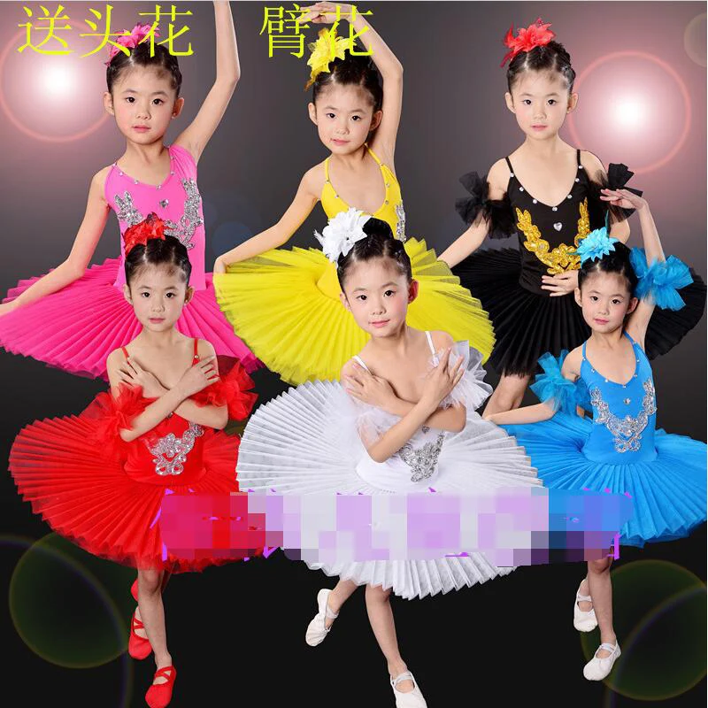 

Детское балетное платье-пачка с блестками, профессиональный костюм для бальных танцев с белым лебедем и озером, одежда для девушек
