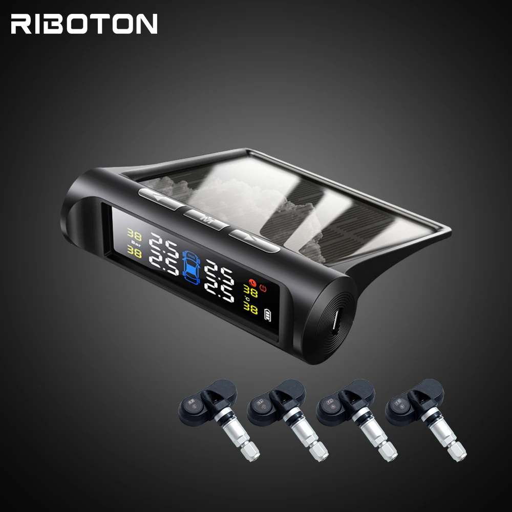 Riboton водонепроницаемый Солнечный 4 Внутренний TPMS система контроля давления в