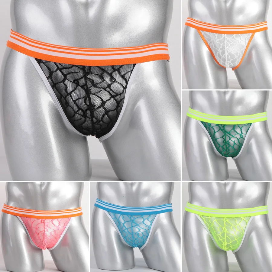 2016 дешевые мужские нижнее белье кружева стринги прозрачные дышащие брюки