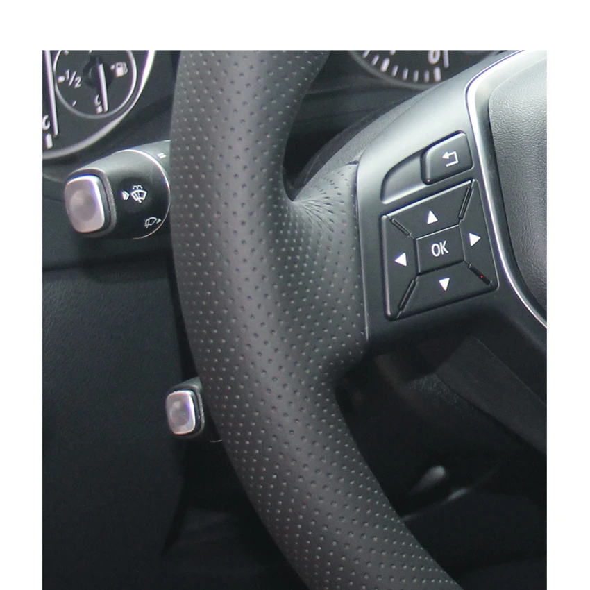 Ручная работа PU искусственная кожа чехол на руль для Mercedes Benz A Class 2013 2015 B 2011 2014 CLA