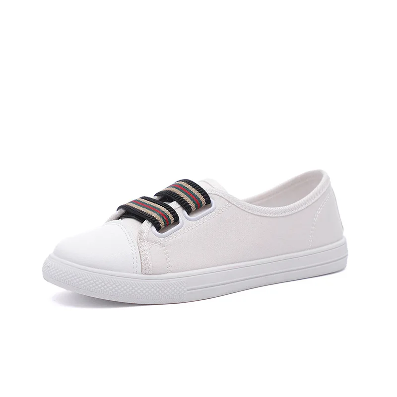 

2019 Literary Women Small White Shoes Flat-soled Canvas Shoes Female All Match Single Shoe Student Flats Breathable Cloth Shoes