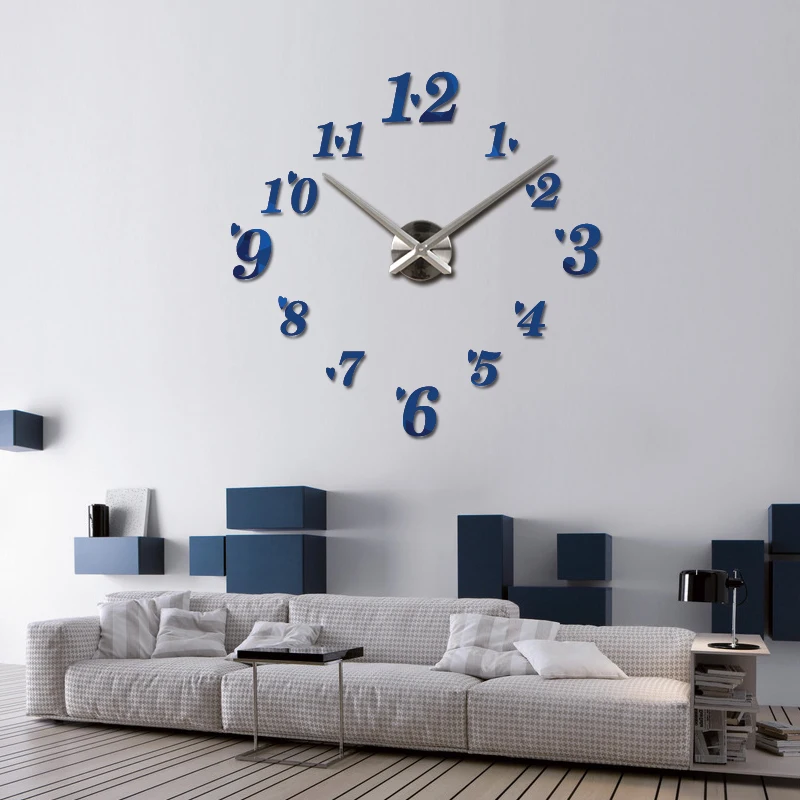  Hot Sale Home Decoration Wall Clock Design Acrylic Mirror Clocks Stickers accessories Living room|Настенные часы| |