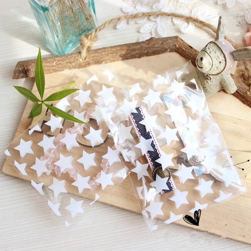 

200pcs clear star cookie bag cellophane small party favor gift candy package bag