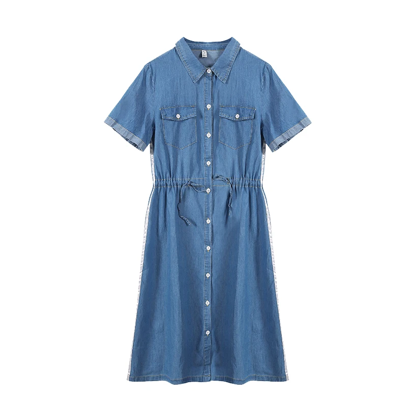 

Summer Dress 2018 Korean Ladies Plus Size Dress Denim Dresses Short Sleeve Streetwear Casual Style Vestido Fashion Hot ZL089