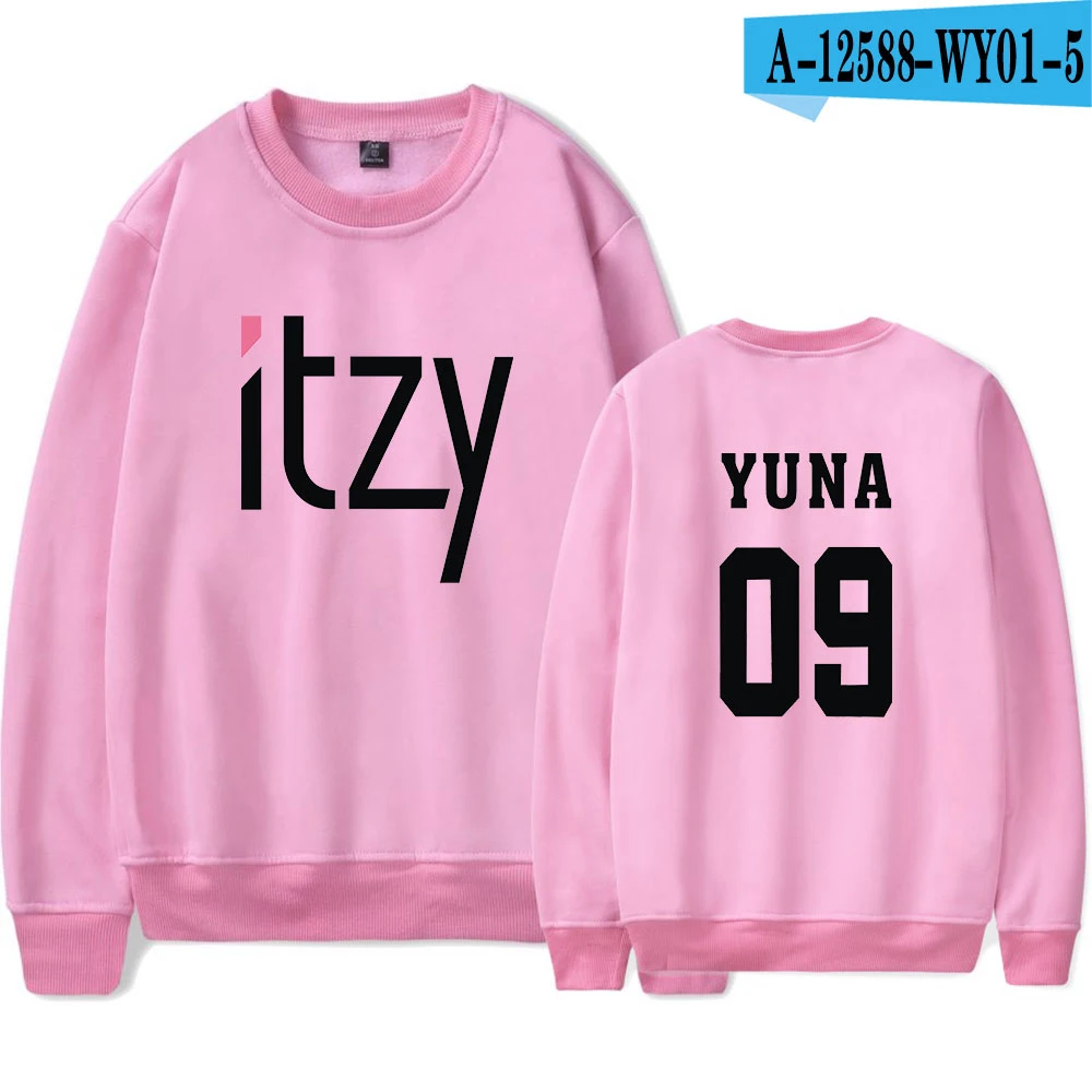 Новая Мода Kpop Itzy толстовки с принтом для мужчин женщин монолитным Толстовка повседневное О образным вырезом длинным рукавом унисекс Harajuku - Цвет: 16