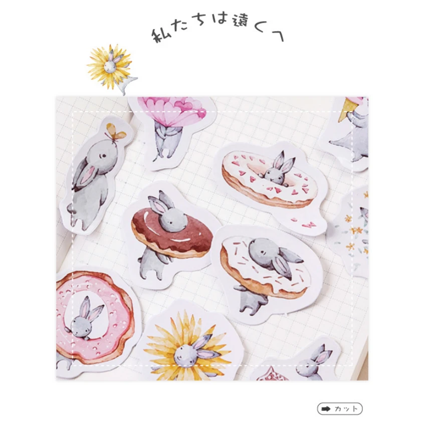 45 шт./кор. Kawaii месяц заяц бумажные стикеры для дневника Декор DIY Скрапбукинг Стикеры